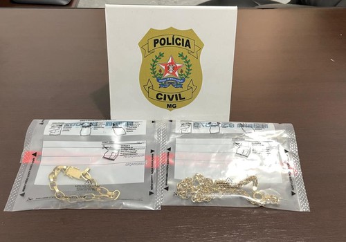 Polícia Civil de Araxá recupera joias de ouro avaliadas em R$60 mil que tinham sido furtadas