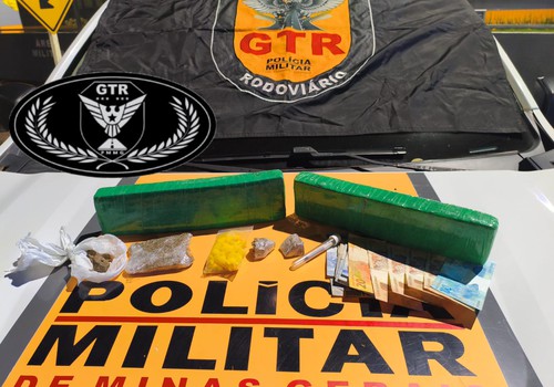 PM Rodoviária prende motociclista transportando barras de maconha e ecstasy na MGC 354, em Patos de Minas