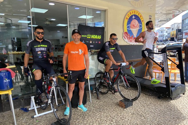 Atletas encaram maratona de 12h para arrecadar doações para famílias carentes de Patos de Minas