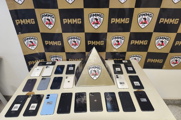 Polícia Militar recupera 23 celulares roubados de loja em Patrocínio e procura assaltante