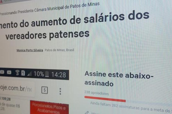 Moradores se movimentam e pedem cancelamento do aumento dos salários dos vereadores