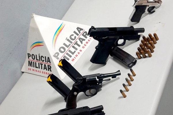 Empresário é preso em flagrante no Centro de Patos de Minas com 4 armas de fogo e diversas munições