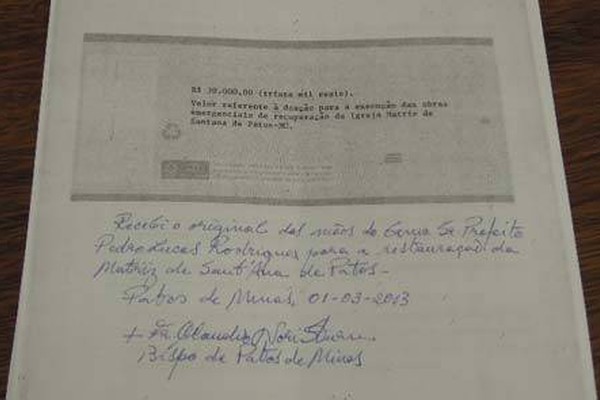 Empresário doa R$ 30 mil para iniciar restauração da Igreja de Santana de Patos