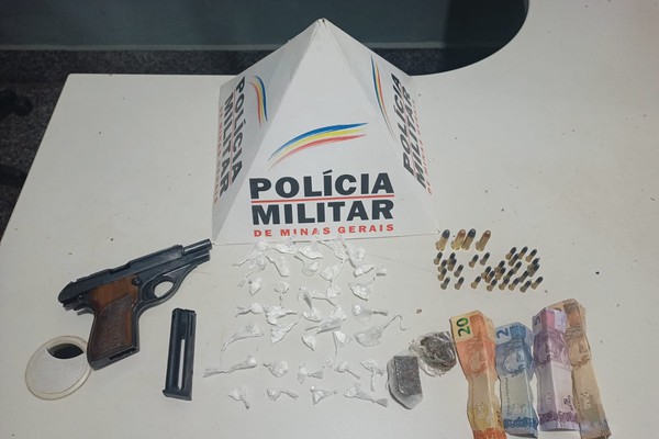 Adolescente é apreendido com porções de cocaína e maconha e arma carregada, São Gotardo
