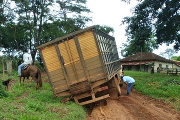 Fazendeiro mostra estradas rurais em más condições e relata risco de acidentes em Patos de Minas