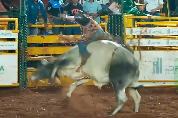 O que aconteceu com o peão que se acidentou no Rodeio Fenamilho e caiu desacordado? Veja