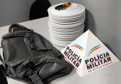 Homem furta até os pratos de restaurante em Patos de Minas, mas acaba preso pela PM