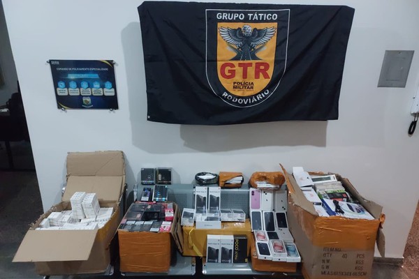Polícia Rodoviária Estadual apreende cerca de meio milhão em produtos eletrônicos na LMG-782
