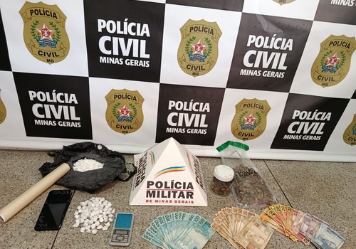 Operação apreende centenas de porções de maconha e cocaína e prende homem, em Lagoa Grande