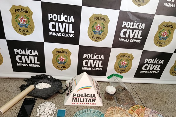 Operação apreende centenas de porções de maconha e cocaína e prende homem, em Lagoa Grande