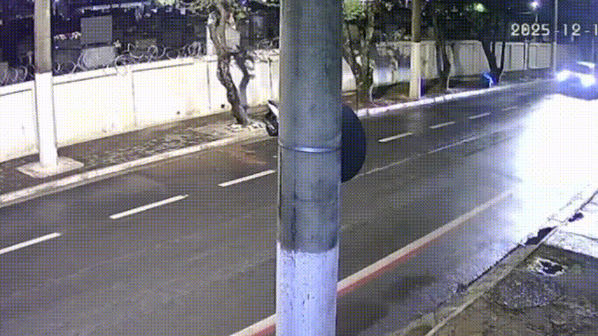 Vídeo mostra motorista batendo em moto estacionada; proprietária pede ajuda para identificá-lo